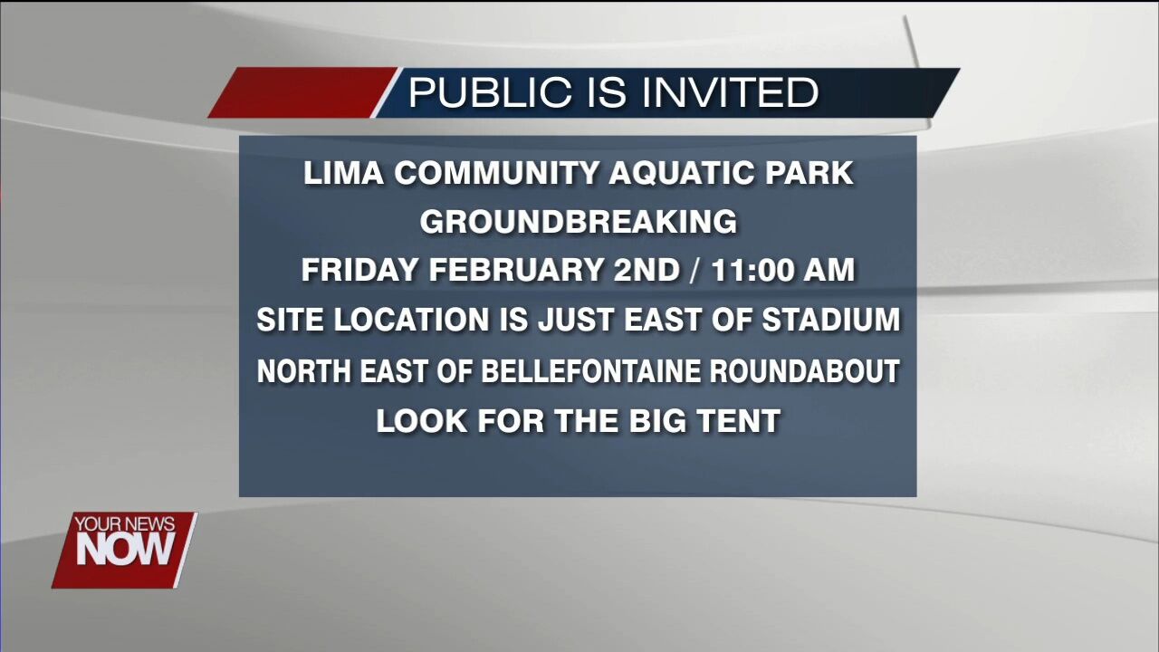 Work underway at the construction site of the Lima Community Aquatic Park